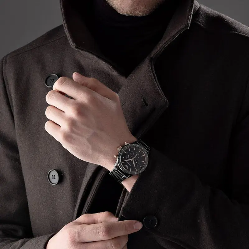 Emporio Armani Men's Chronograph Black Dial Watch- AR70002